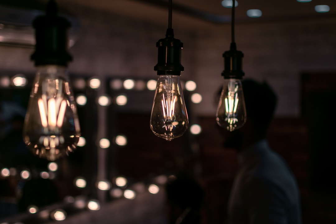 filament bulbs turned-on