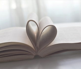 book page formed as heart