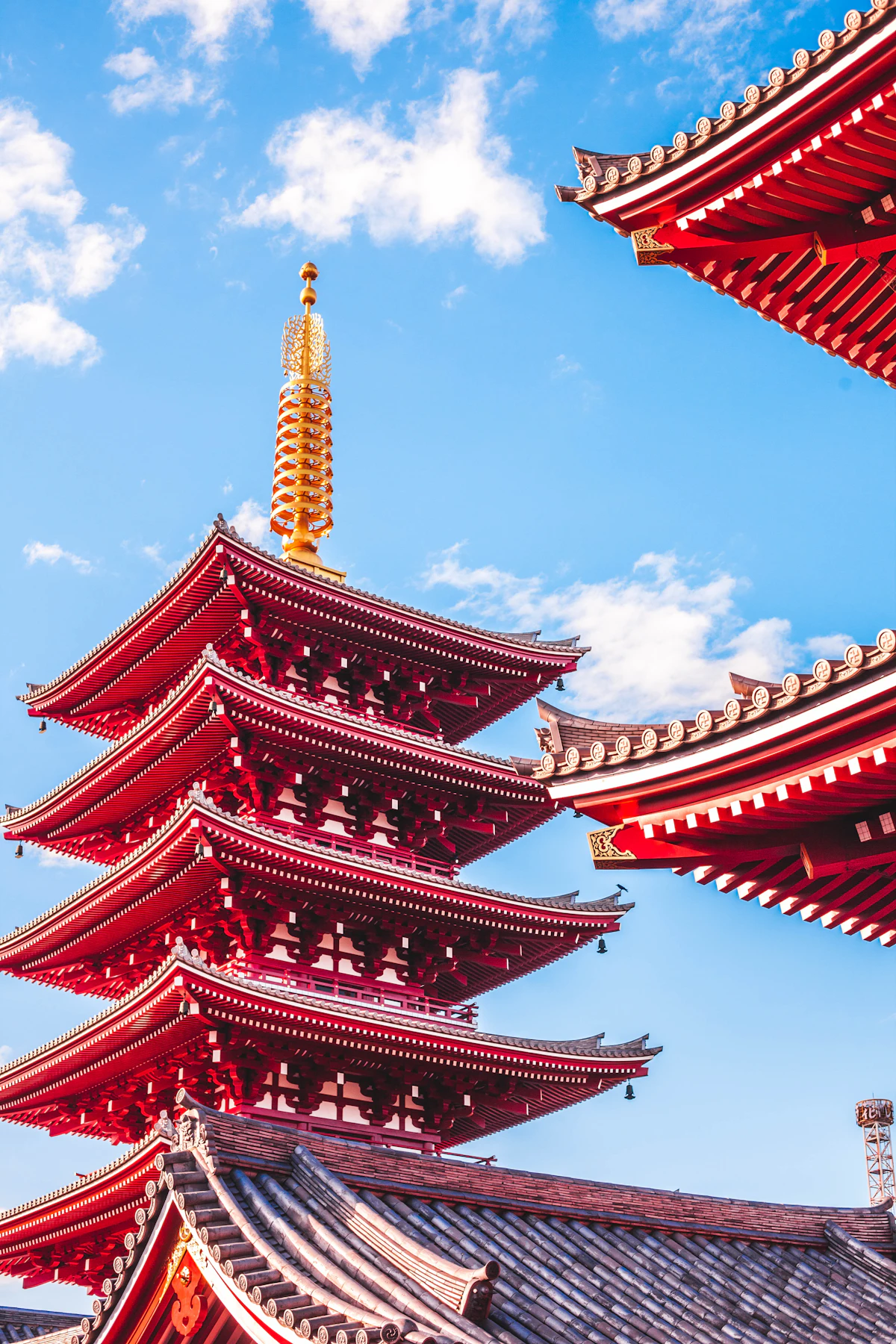 The five-storey pagoda of Sensoji Temple, Asakusa