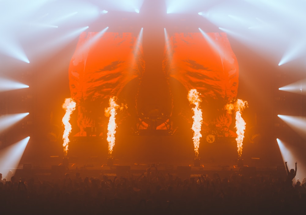 stage with light and fire