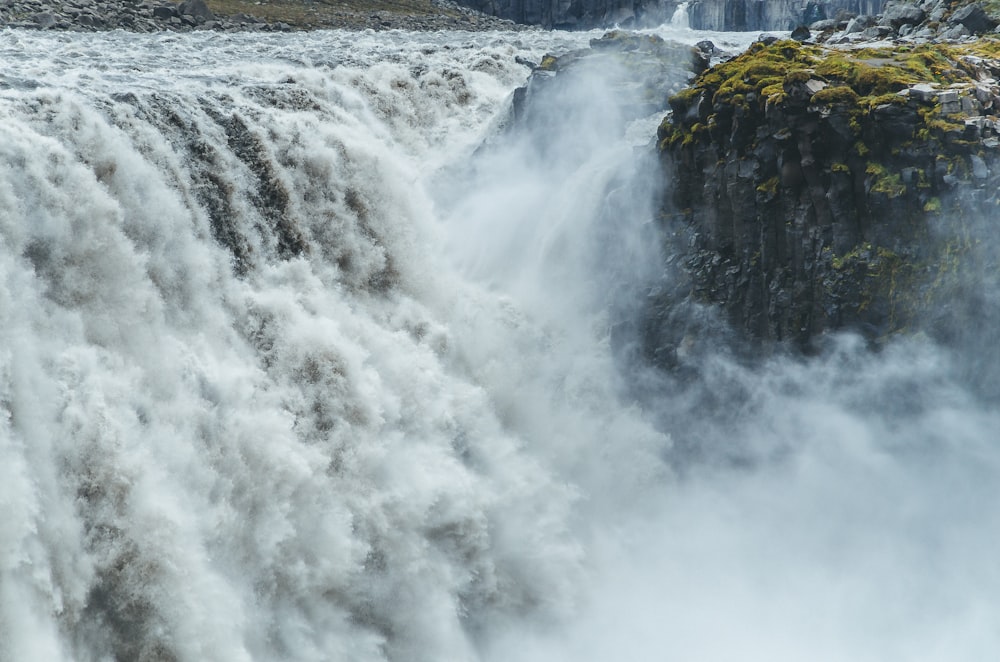 panoramic photography of waterfalls