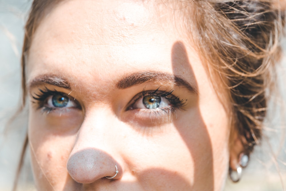 woman with nose ring piercing