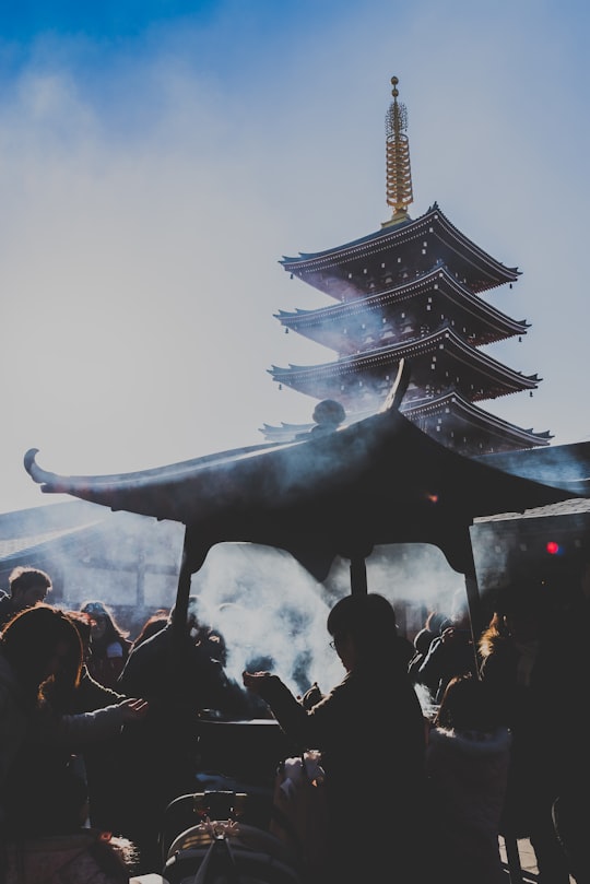 people standing near temple in Sensō-ji Temple Japan