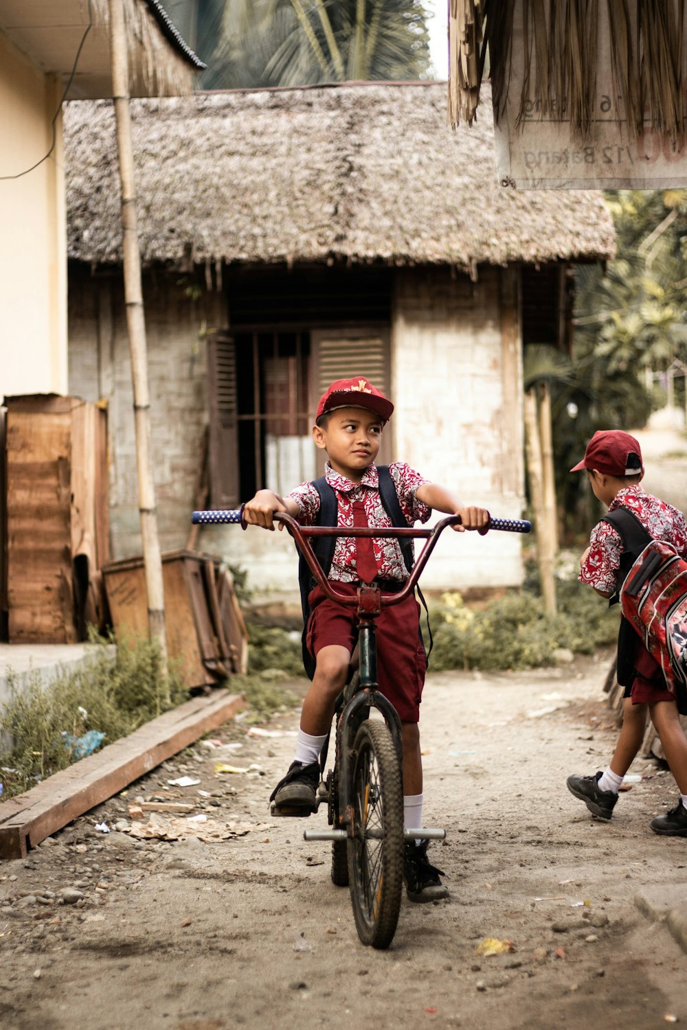 boy riding on bike