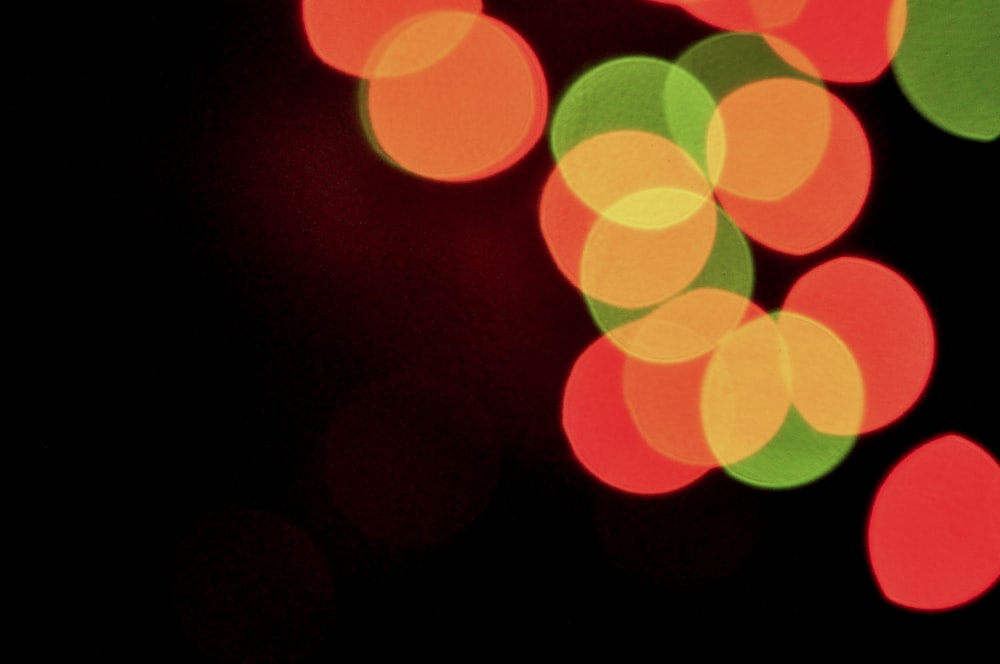 red and green bokeh lights