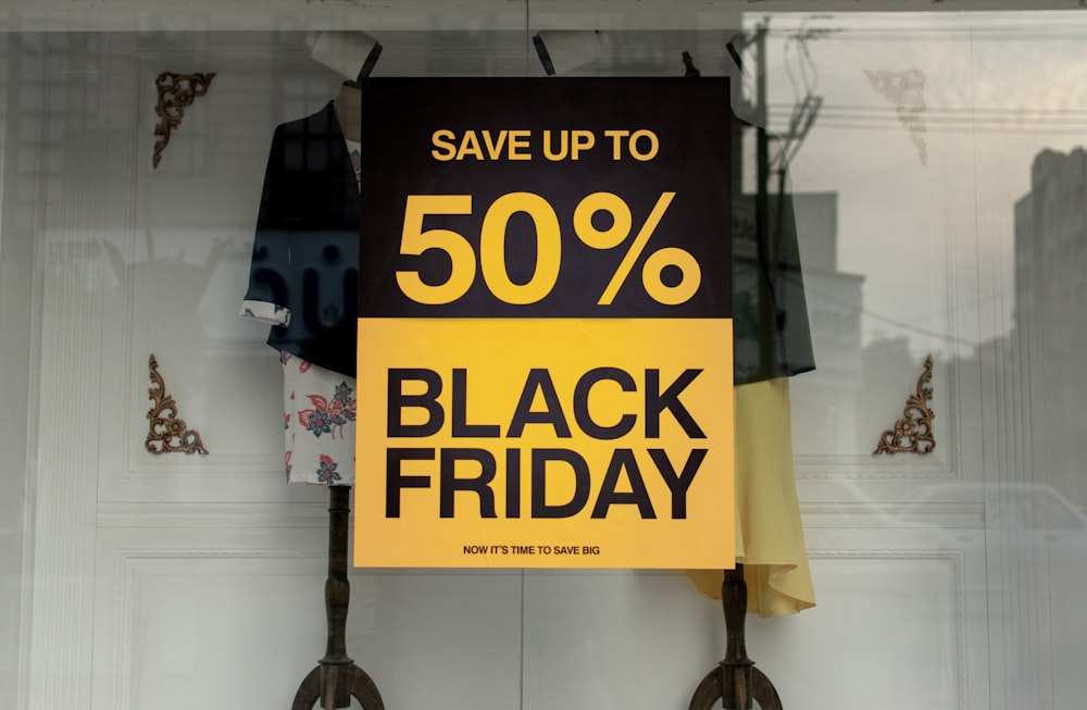 Economize até 50% Black Friday clip-art