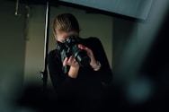 woman taking photo