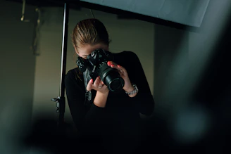 woman taking photo