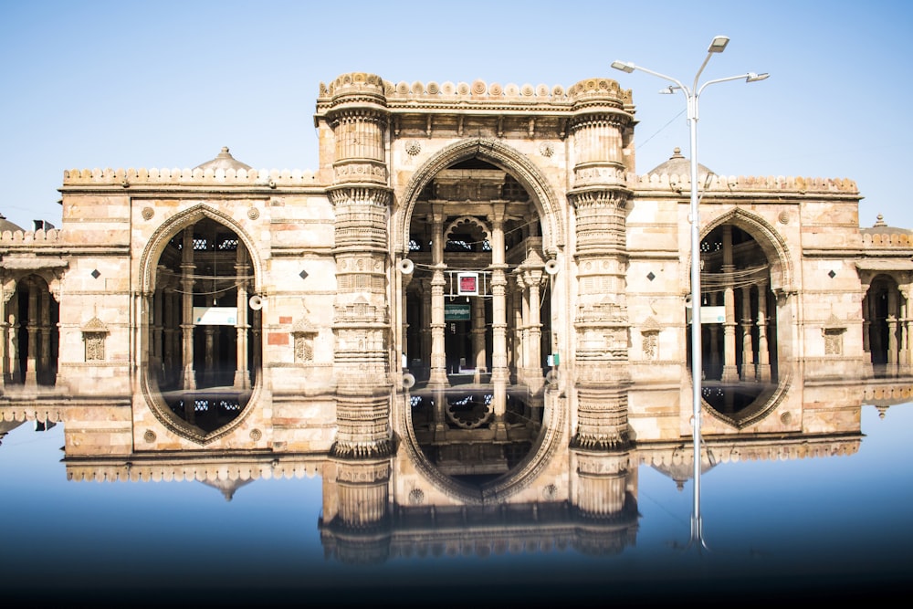 architectural photography of brown building