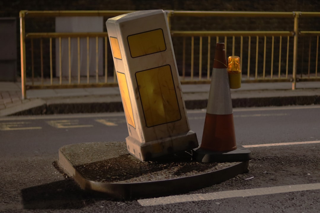 traffic cone on road