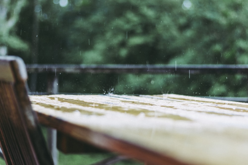 brown wooden table