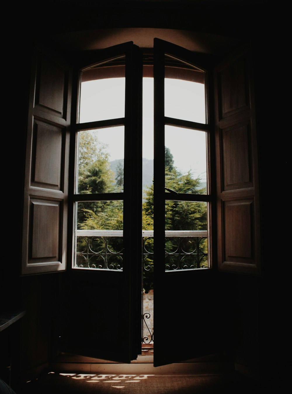porta do painel de vidro preto