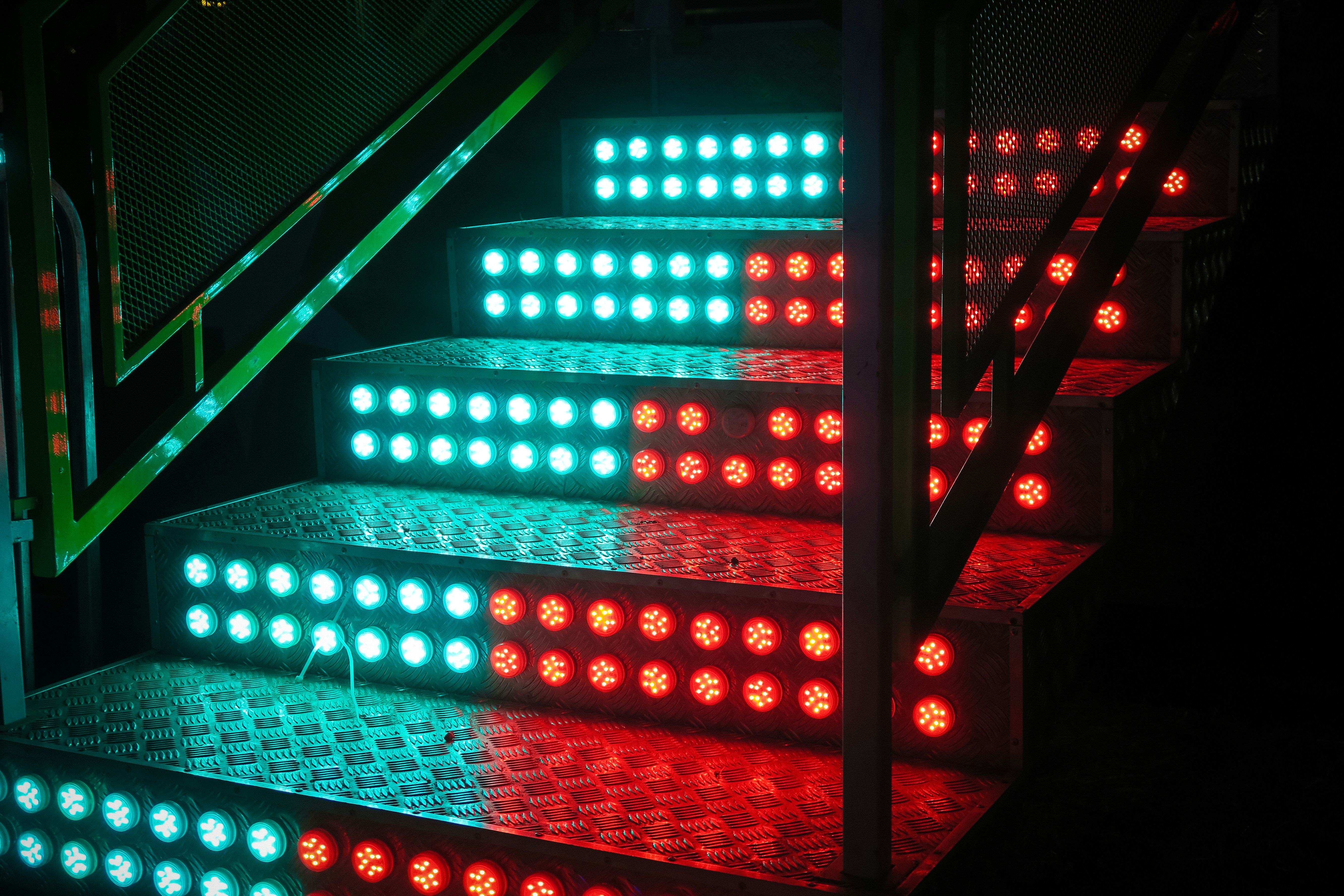 staircase with LED light
