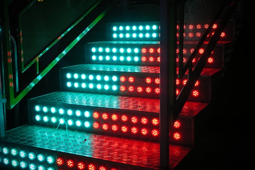 staircase with LED light