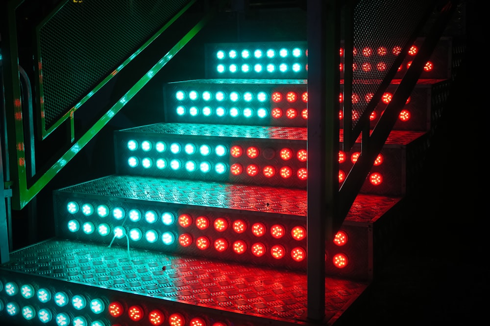 staircase with LED light
