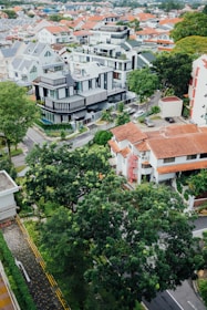 Before and after comparison of a cleaned residential area.