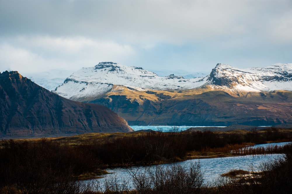 landscape photography of mountain covered sniw