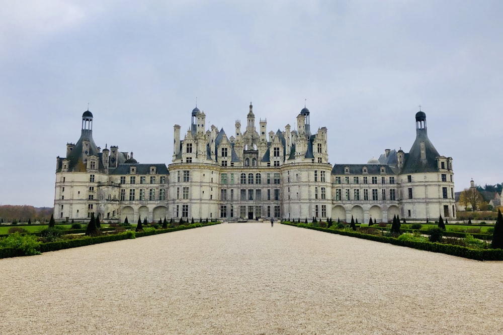 landscape photography of European styled mansion