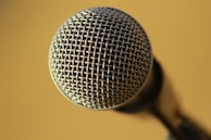 selective focus photography of dynamic microphone