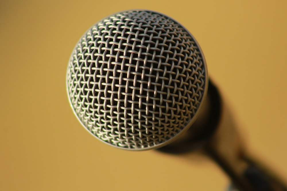 selective focus photography of dynamic microphone