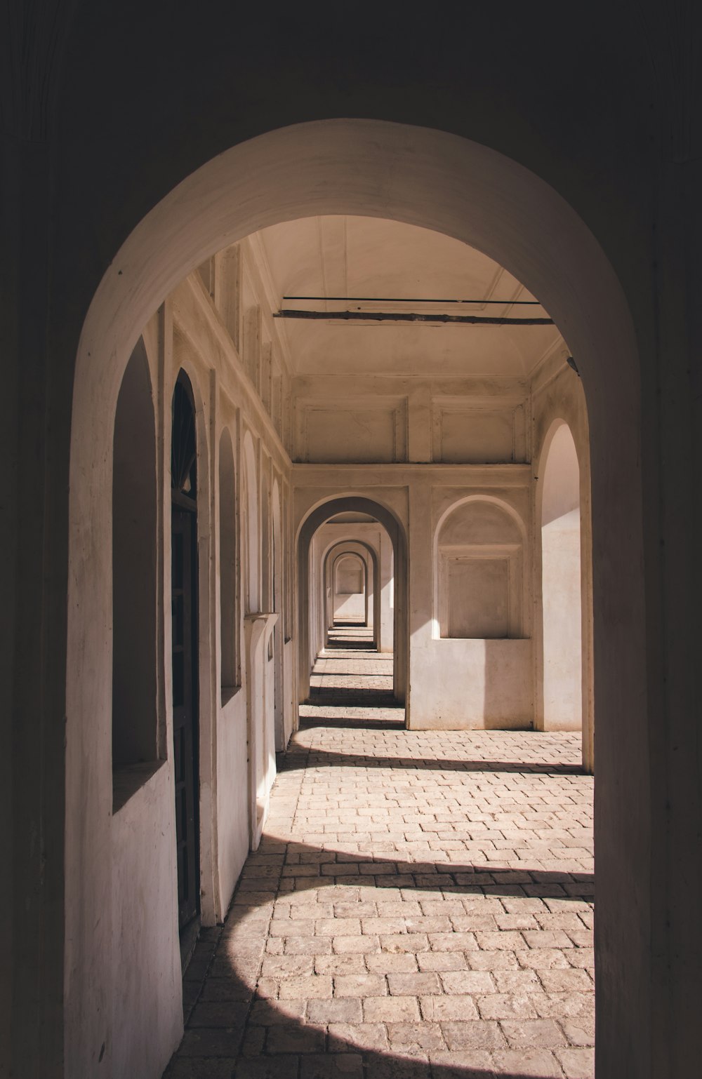 gray concrete hallway