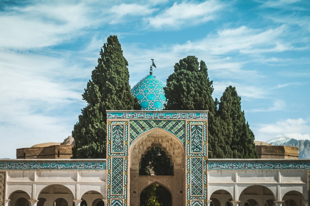 blue and white mosque