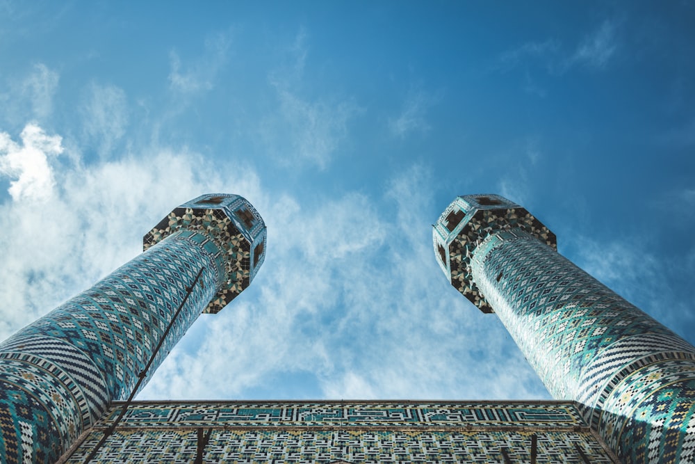 low angle photo of buildings