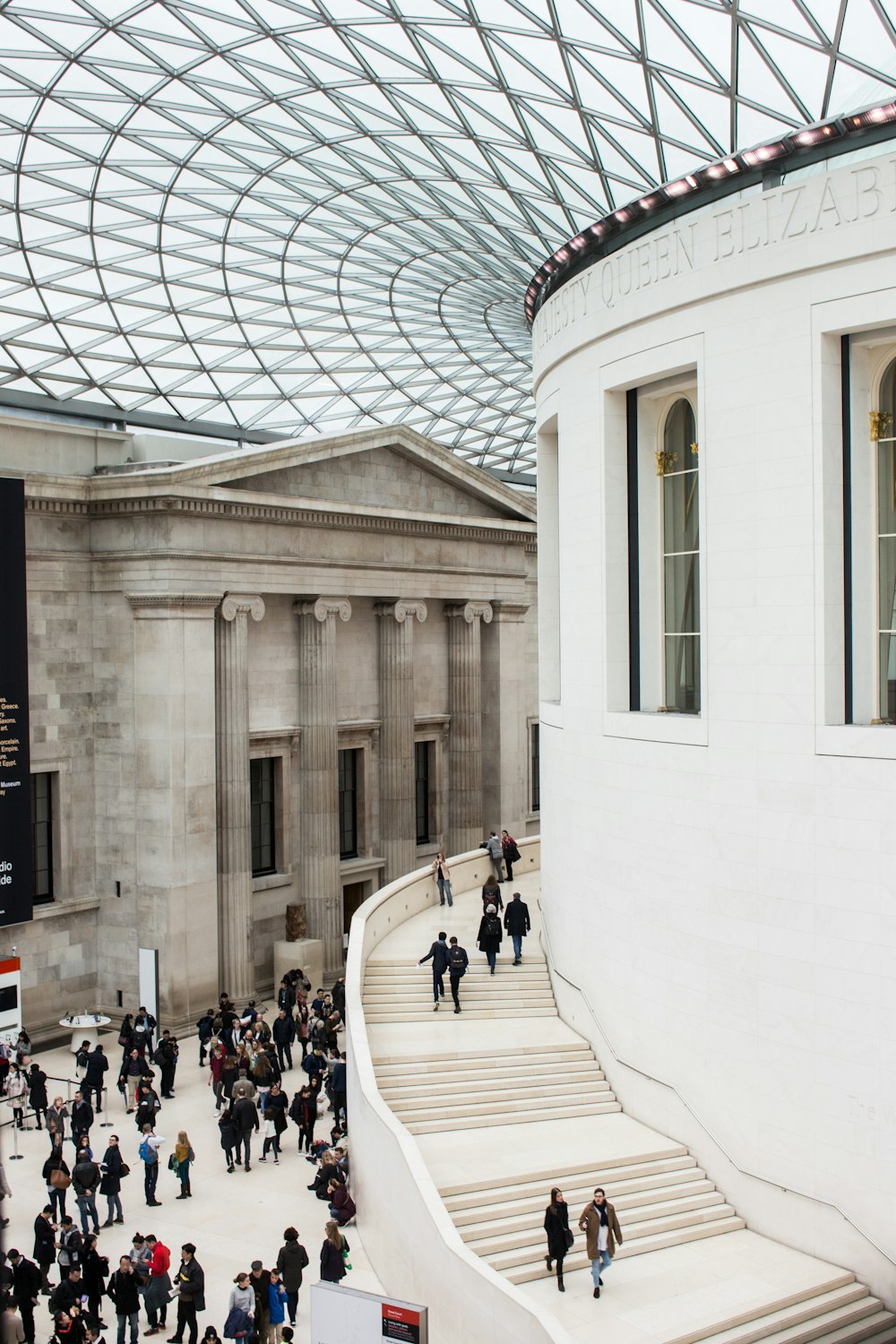 people walking inside building