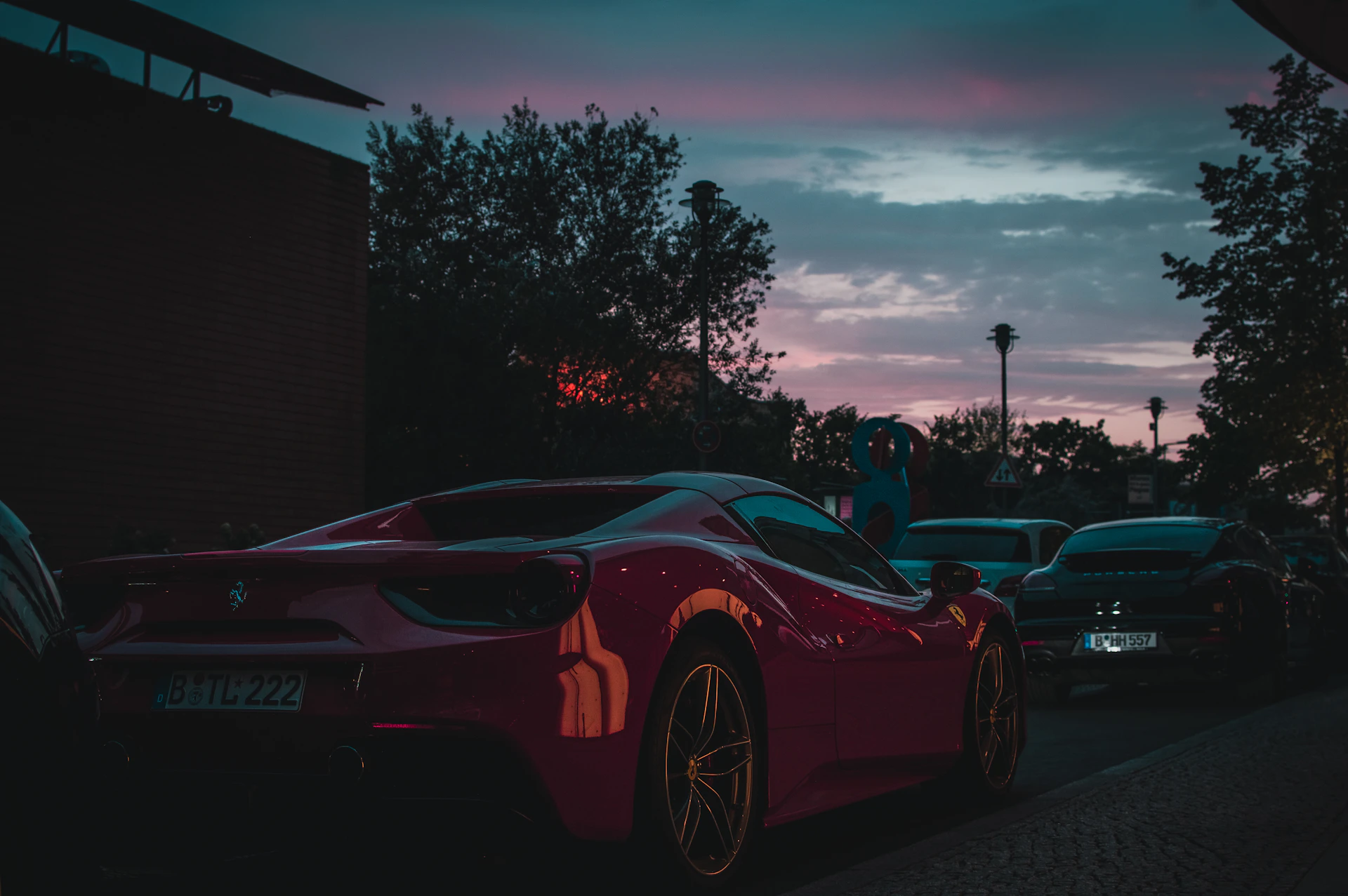 close-up photography of Ferrari sports car