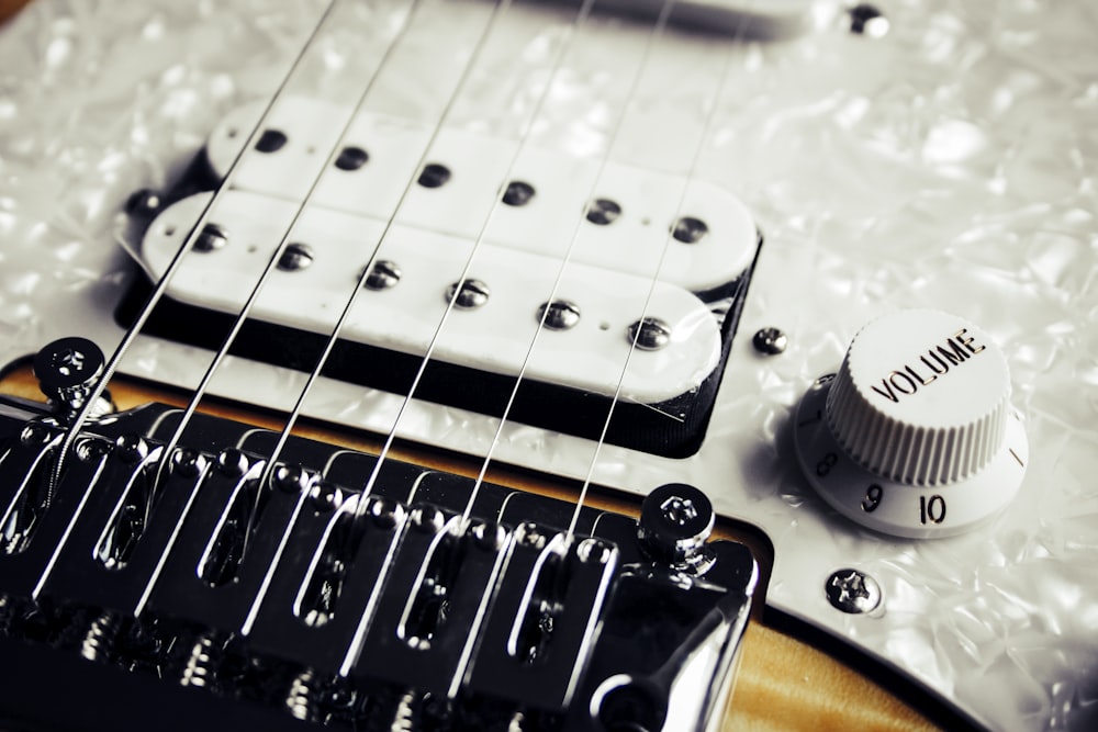 white electric guitar