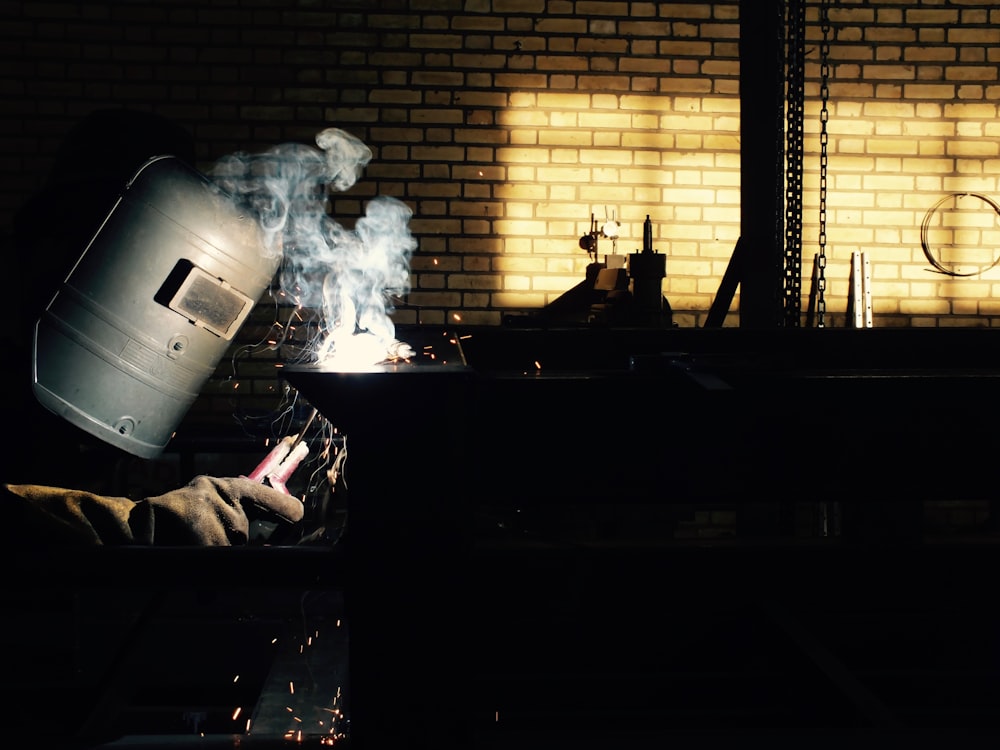 person doing welding