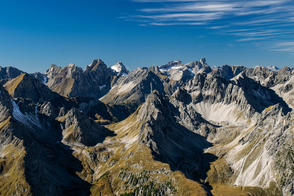 aerial photography of mountains