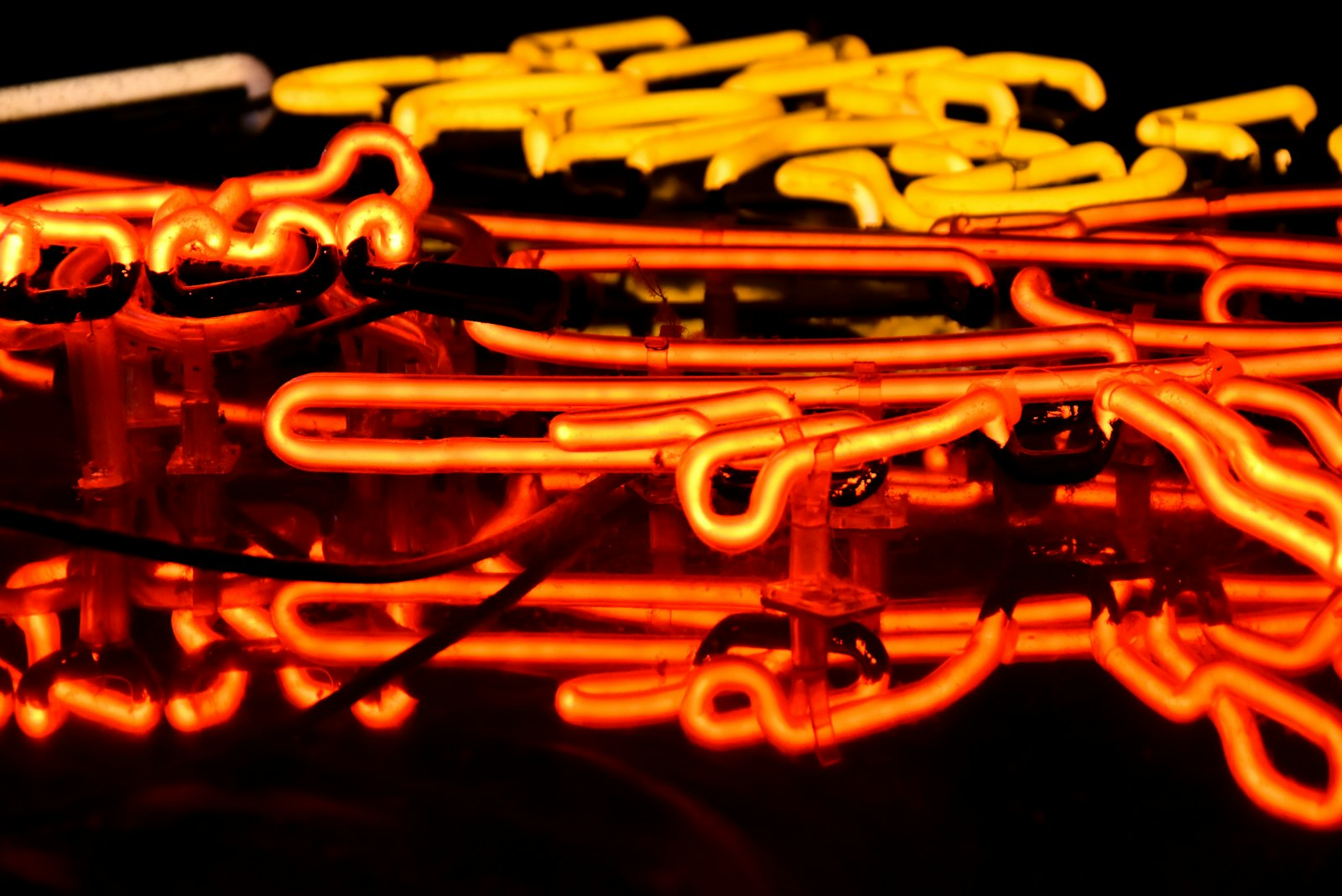 Nikon D5600 + Nikon AF-S DX Nikkor 18-105mm F3.5-5.6G ED VR sample photo. Red and yellow neon photography