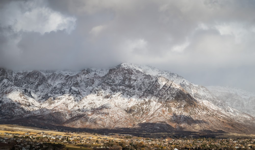 mountains covered with snow