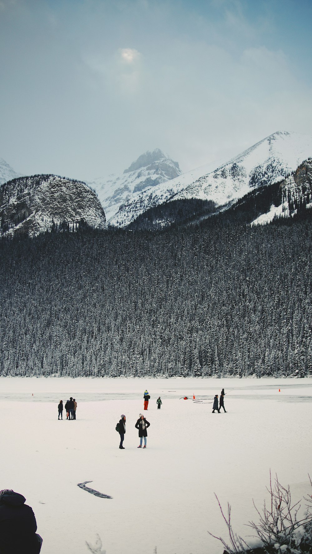 people walking on ice