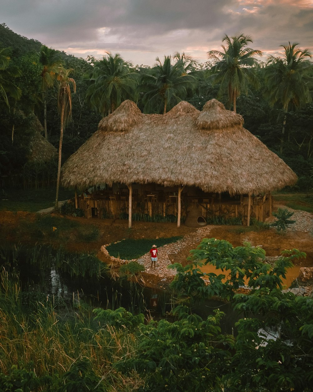 brown hut surrounded by trees during daytime