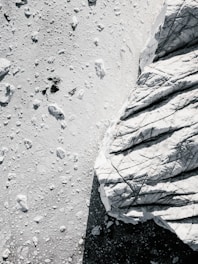 white stone with snows