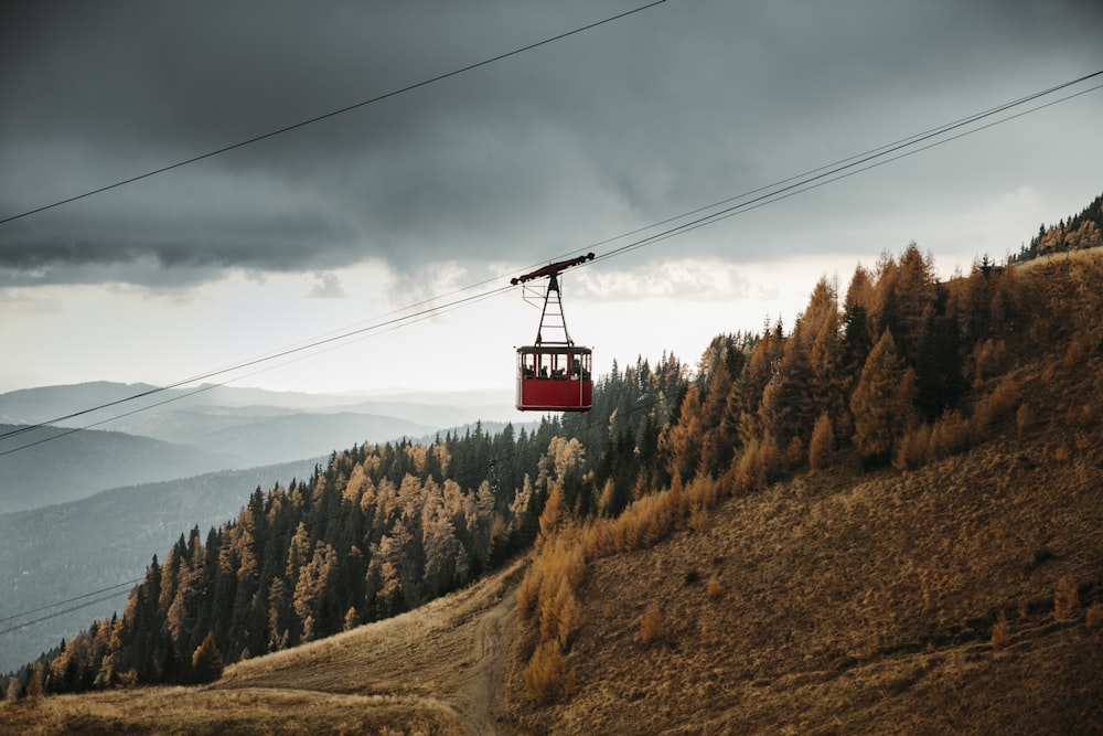 red cable cart at daytime