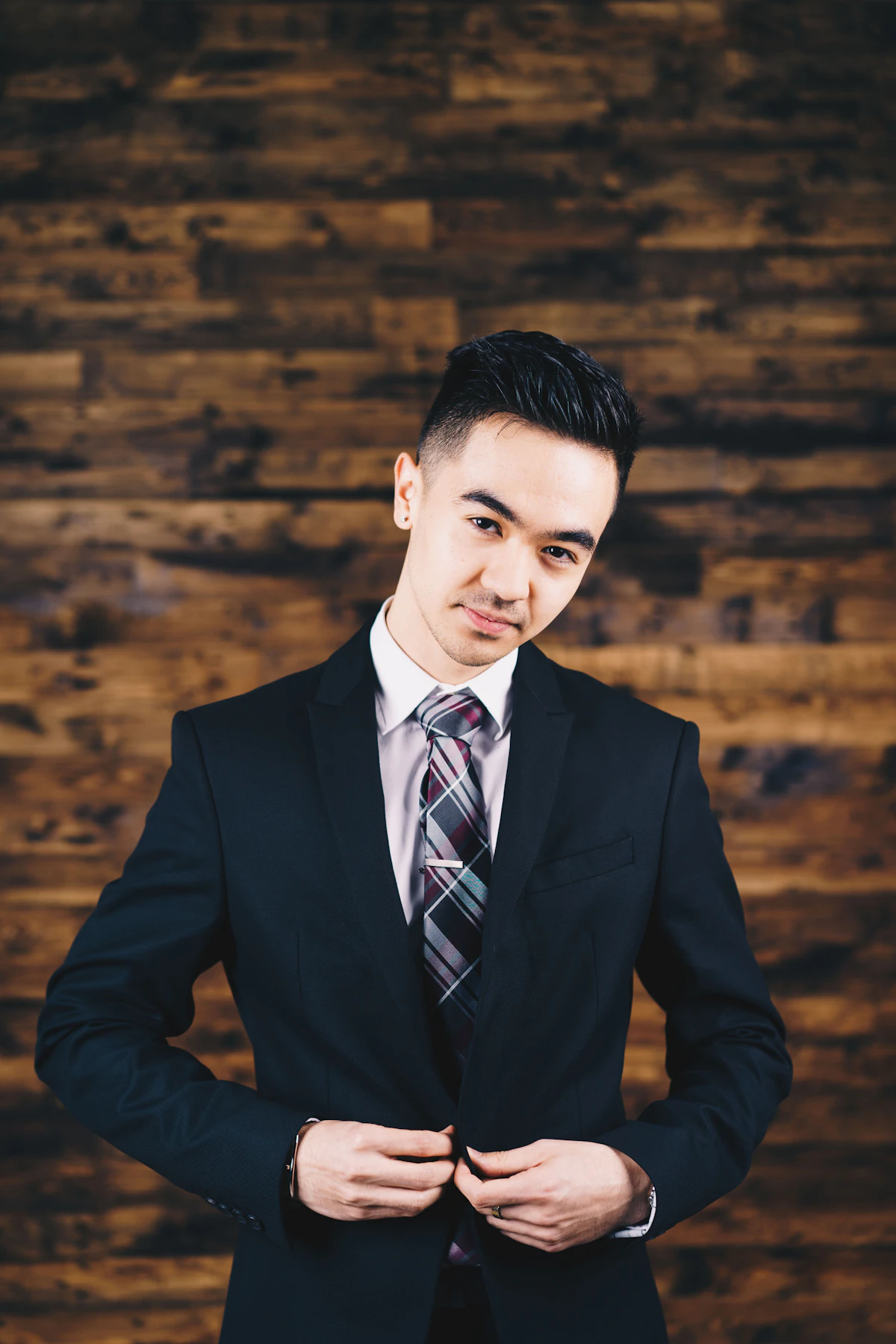Groom in a bespoke wedding suit