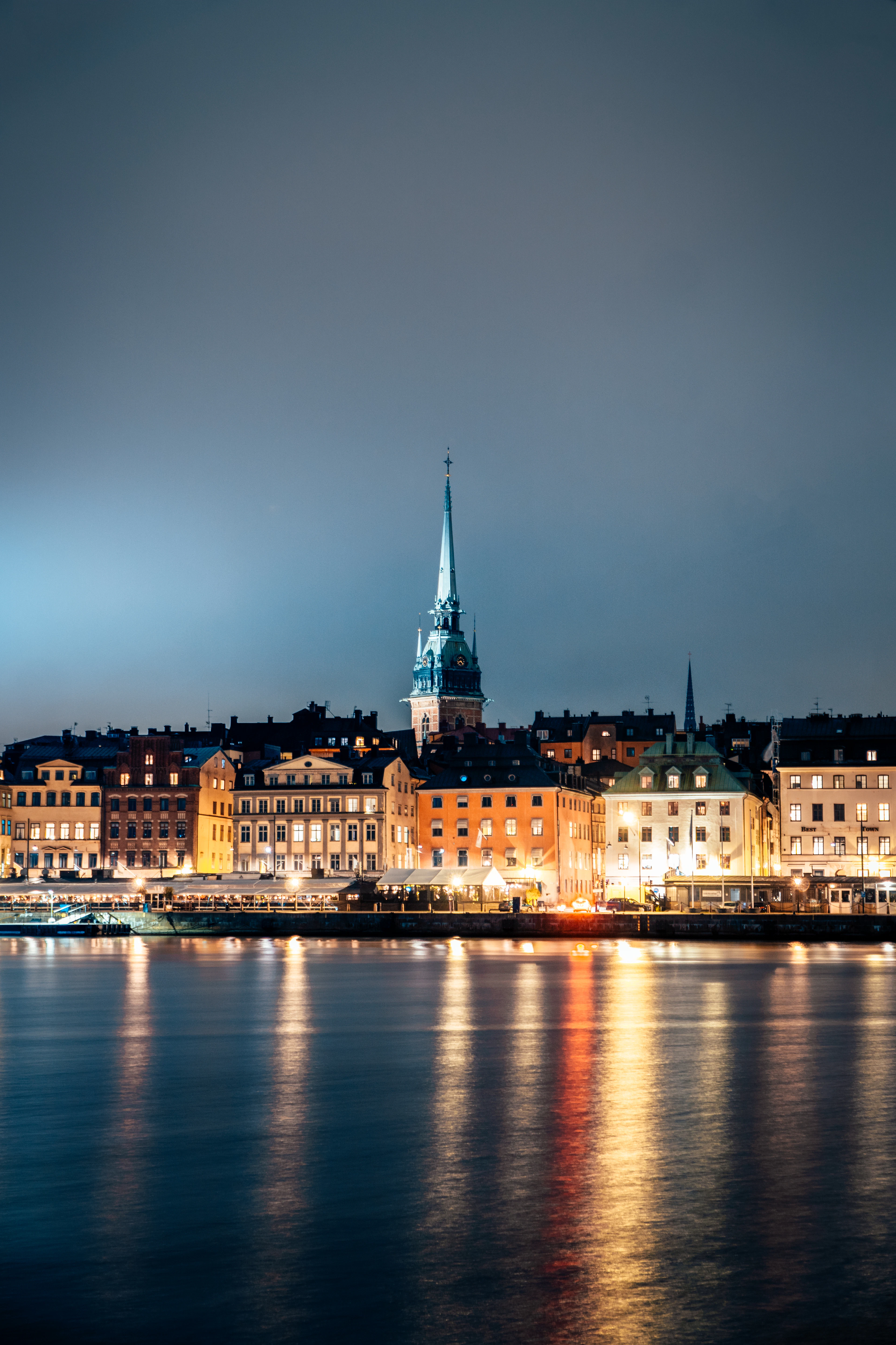 Stockholm spires in the blue hour