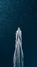 aerial photography of motorboat on sea