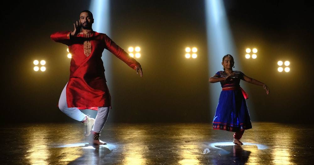 man and girl dancing