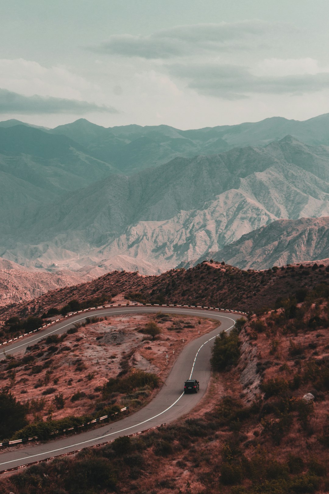 bird's-eye view photography of vehicle on road