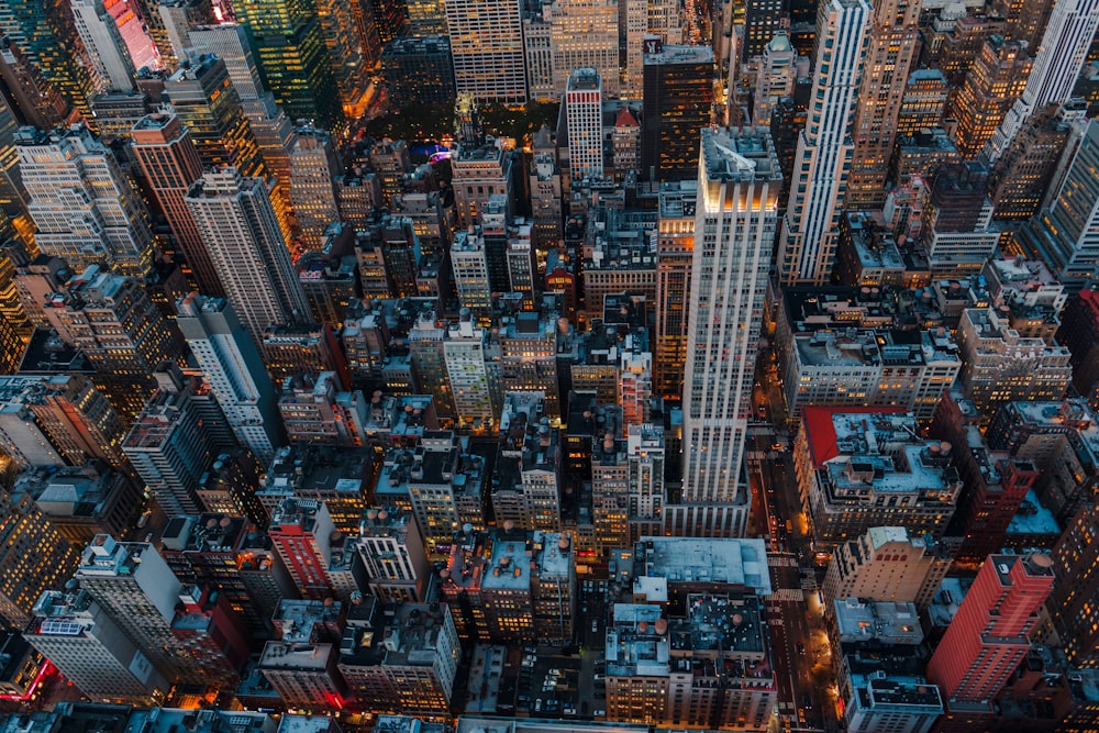 aerial photography of high-rise buildings