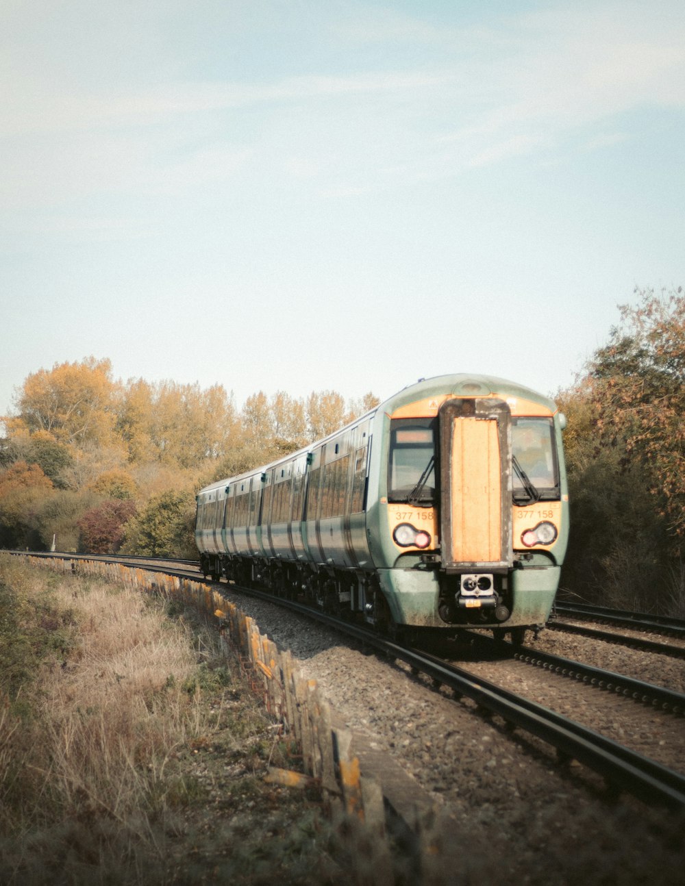 selective focus photography of train