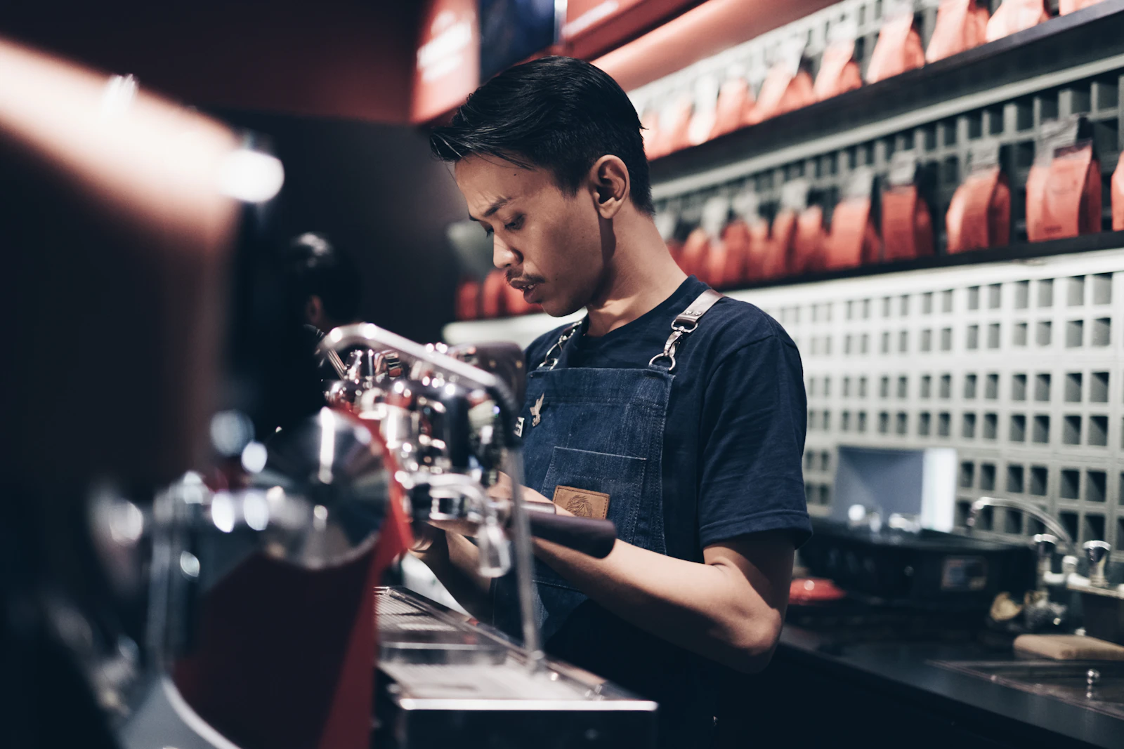 Latte art in a café