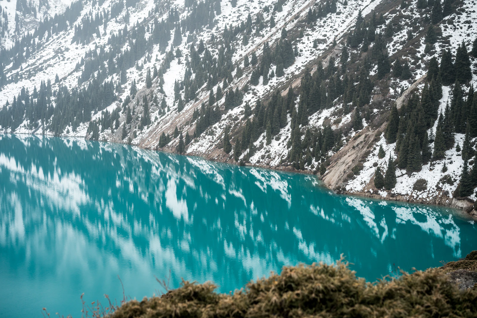 Turquoise water of Big Almaty Lake