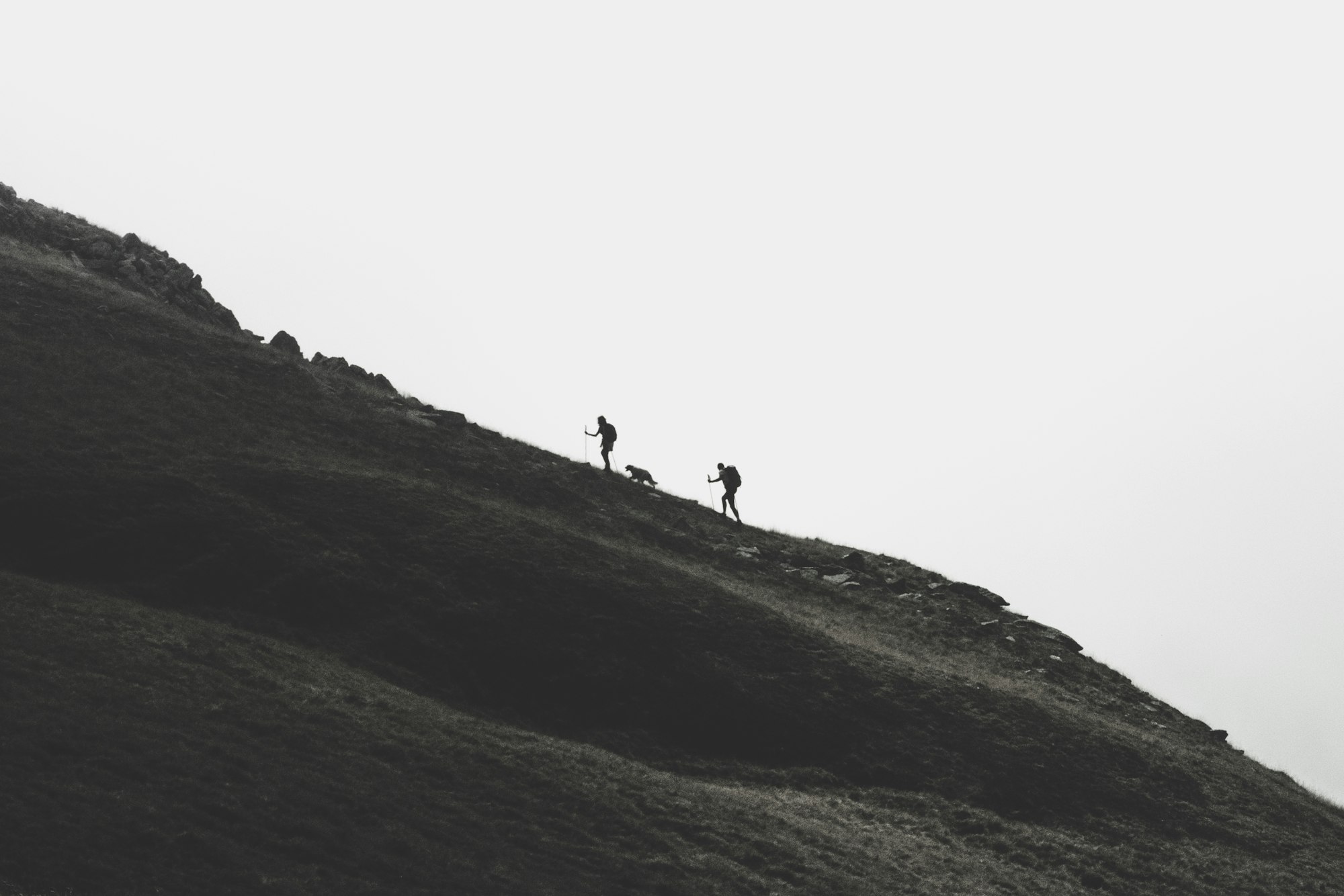 People and mountain