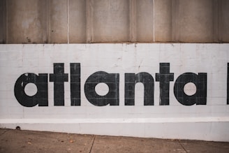 white and black Atlanta signage