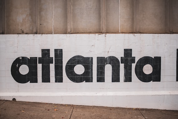 white and black Atlanta signage